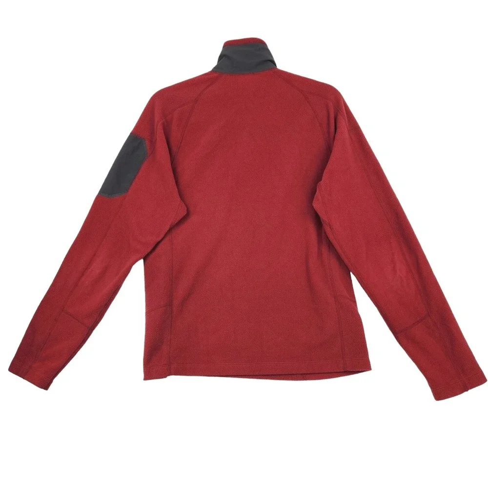 North Face Men's Fleece Jacket Pullover Red Size Small Flash Dry 1/4 Zip